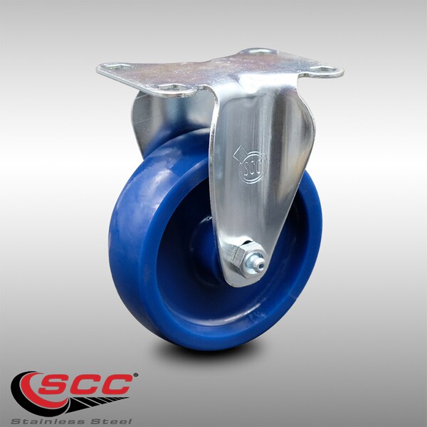 4 Inch SS Solid Polyurethane Wheel Rigid Top Plate Caster
